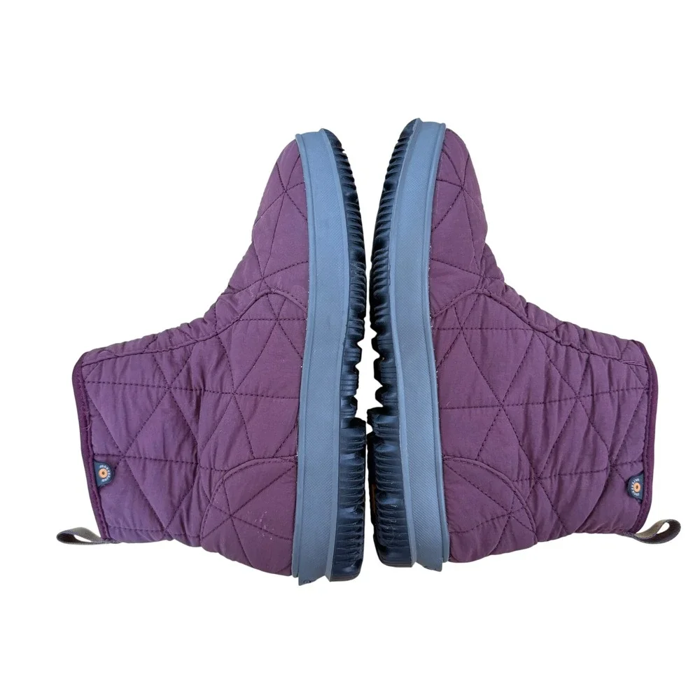 Bogs Snowday Low Boots Size 7 Burgundy Quilted Waterproof Winter Insulated Gorp